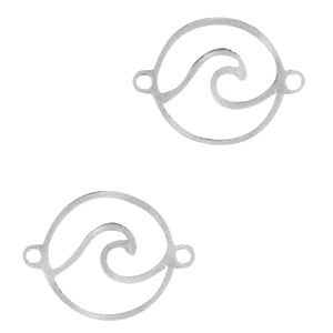 Ciondoli in acciaio inossidabile distanziatore onda argento