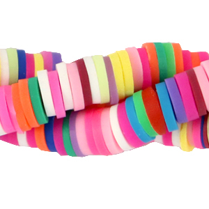 Perline Katsuki 6mm arcobaleno marrone-rosa misto