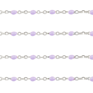 Componenti in acciaio inossidabile 1mm catena stile rosario viola della vite-argento