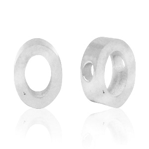 Perline in acciaio inossidabile con disegno lettera O argento