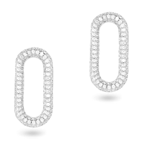 Distanziatore con zirconia ovale argento