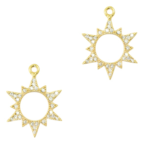 Ciondoli con zirconia sole oro