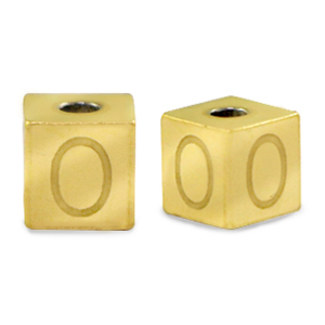 Perline in acciaio inossidabile lettera O oro