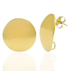 Orecchini in acciaio inossidabile 20mm con anellino oro