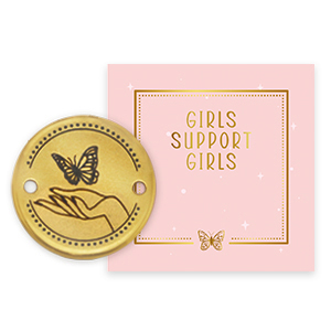 Girls Support Girls ciondoli di metallo DQ distanziatore oro (privo di nichel) 50% di donazione a Free a Girl