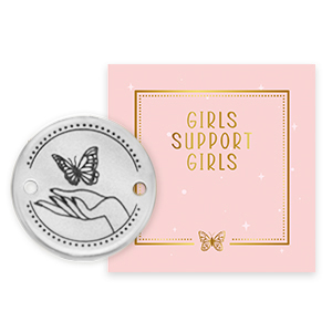 Girls Support Girls ciondoli di metallo DQ distanziatore argento antico (privo di nichel) 50% di donazione a Free a Girl
