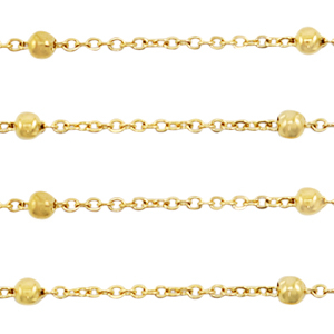 Componenti in acciaio inossidabile catena grumetta con palline oro