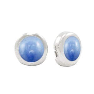 Perline di metallo DQ blu perlato-argento antico (privo di nichel)