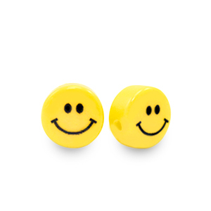 Perline 6 mm smiley giallo