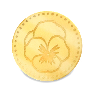 Cabochon Plexx 20mm Fiore di nascita Febbraio-Viola oro