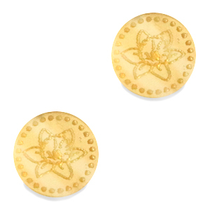 Cabochon Plexx 12mm Fiore di nascita Marzo-Campana di Pasqua oro