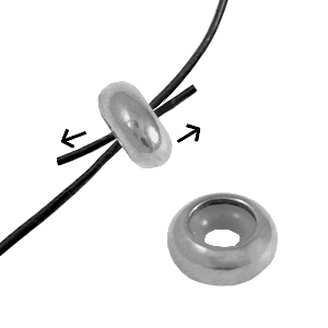 Componenti in acciaio inossidabile chiusura con perline scorrevoli 9x4mm argento