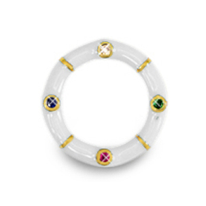 Metallo TQ in ottone ciondolo distanziatore zirconia oro-bianco