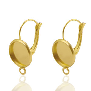 Componenti in acciaio inossidabile orecchini per cabochon 12 mm oro