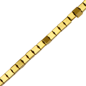 Perline di ematite cubo 2mm oro
