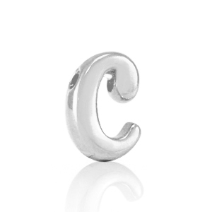 Perline alfabeto di metallo DQ C argento antico (privo di nichel)