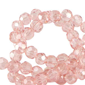 Perline sfaccettate tonde 4mm rosa spettacolare-effetto perlato