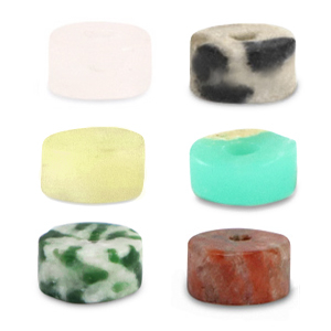 Perline di pietra naturale mixsto a dischetto 4xmm verde rosso multicolore