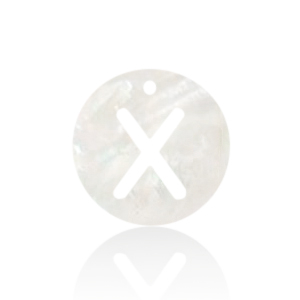 Pendenti di conchiglia prodotti speciali lettera X bianco (colore naturale)