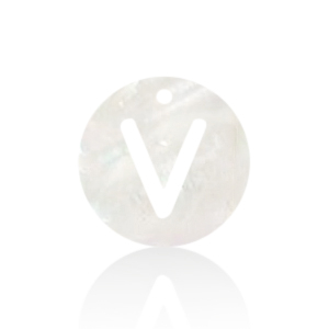 Pendenti di conchiglia prodotti speciali lettera V bianco (colore naturale)