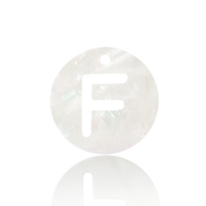 Pendenti di conchiglia prodotti speciali lettera F bianco (colore naturale)