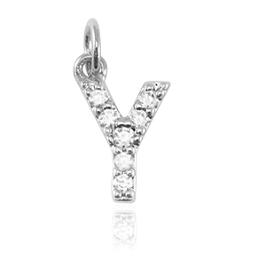 Metallo TQ in ottone ciondolo lettera Y argento