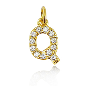 Metallo TQ in ottone ciondolo lettera Q oro