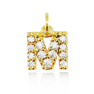 Metallo TQ in ottone ciondolo lettera M oro