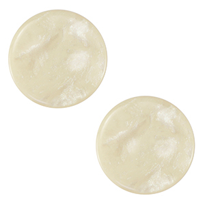 Cabochon Polaris Elements 20 mm piatto Jais bianco prosecco