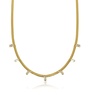 Collane in acciaio inossidabile catena serpentina cristallo oro-cristallo