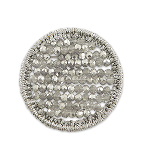 Pendente all'uncinetto con perline sfaccettate 35mm grigio