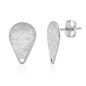 Componenti in acciaio inossidabile orecchini goccia con anellino argento