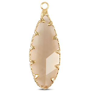 Pendenti di vetro Crystal Glass ovale diamante nero-oro