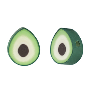 Perline di polimero avocado verde-bianco