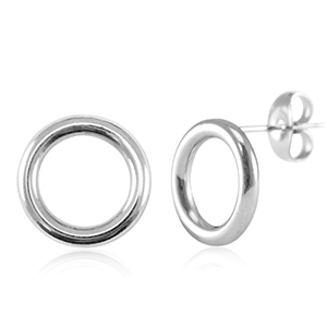 Orecchini in acciaio inossidabile 12mm argento