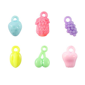 Perline con look acrilico frutta multicolore pastello