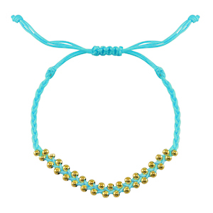 Braccialetti alla moda perline in acciaio inossidabile blu-oro