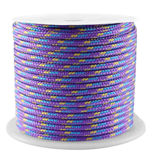 Cordoncino tubolare intrecciato 2mm viola-blu-oro