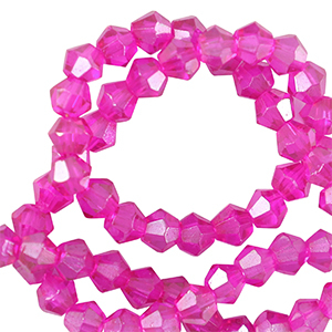 Perline sfaccettate bicone 3mm rosa neon