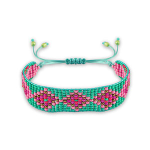 Braccialetti alla moda verde turchese-rosa