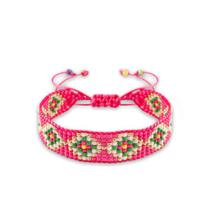 Braccialetti alla moda rosa magenta-bianco