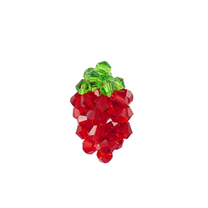 Ciondoli sfaccettati fragola rosso-verde