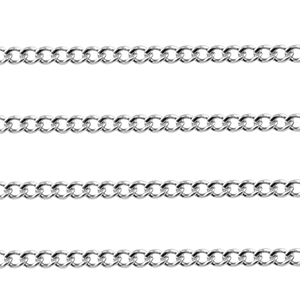 Componenti in acciaio inossidabile catena a rol&ograve; grumetta argento