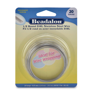 Beadalon Filo stile tedesco semitondo 20Gauge argento