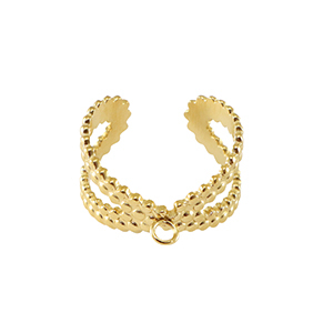 Anelli in acciaio inossidabile con anellino oro