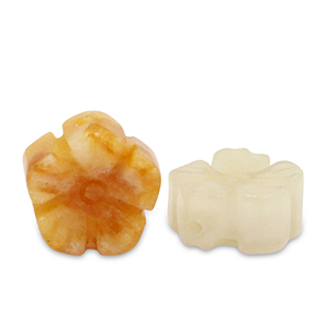 Perline in pietra naturale Quarzo fiore arancione ambra multicolore