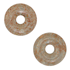 Perline in pietra naturale Diaspro donut 20mm rosso-grigio