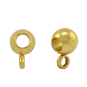 Perline in acciaio inossidabile con anellino 6mm oro