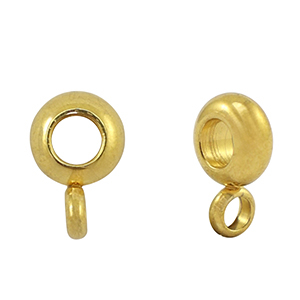 Perline in acciaio inossidabile rondella con anellino oro