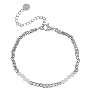 Bracciali in acciaio inossidabile argento-bianco